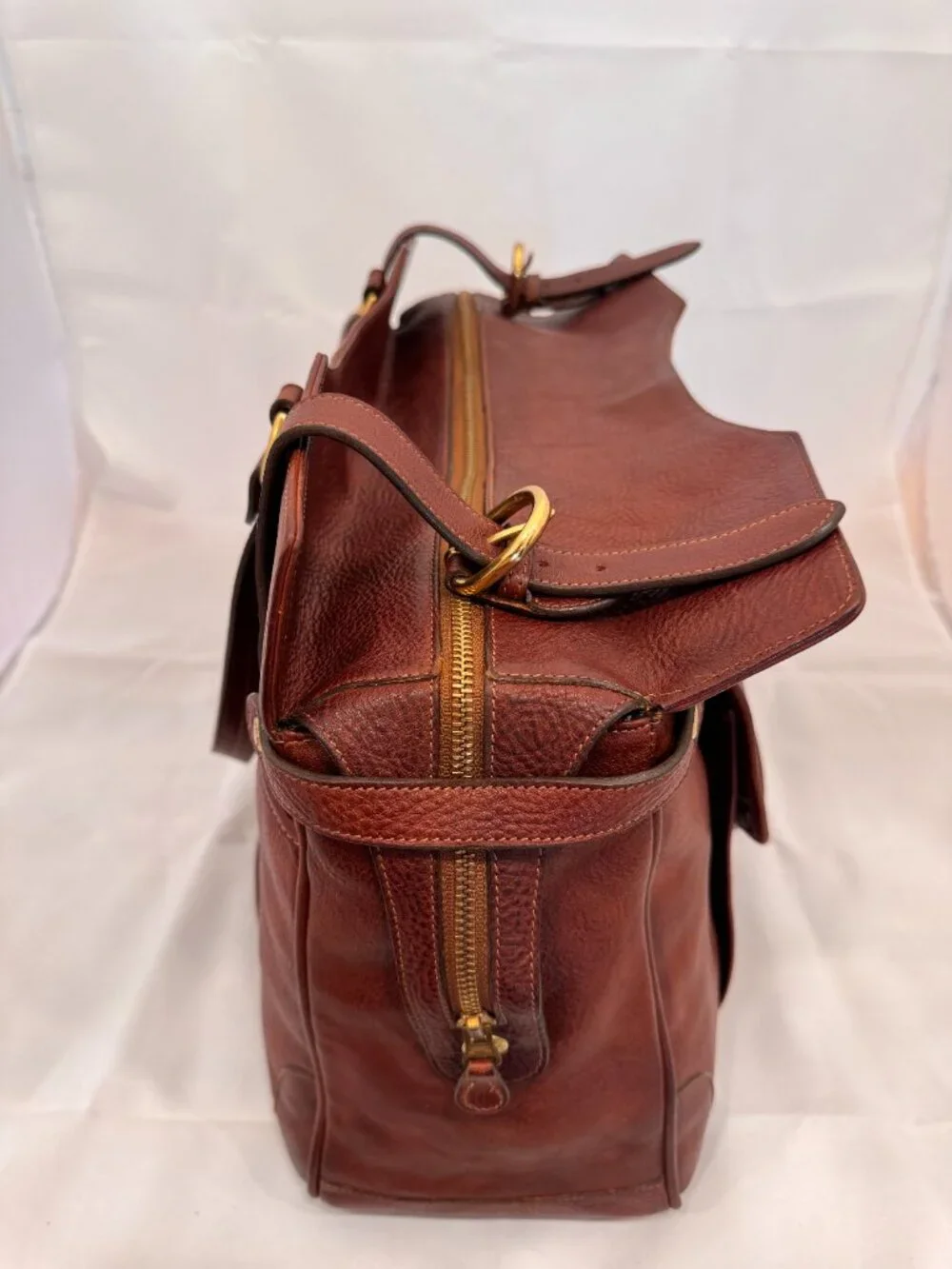 Ghurka Wellesley No. 249  Vintage Chestnut Leather Weekender Travel Bag